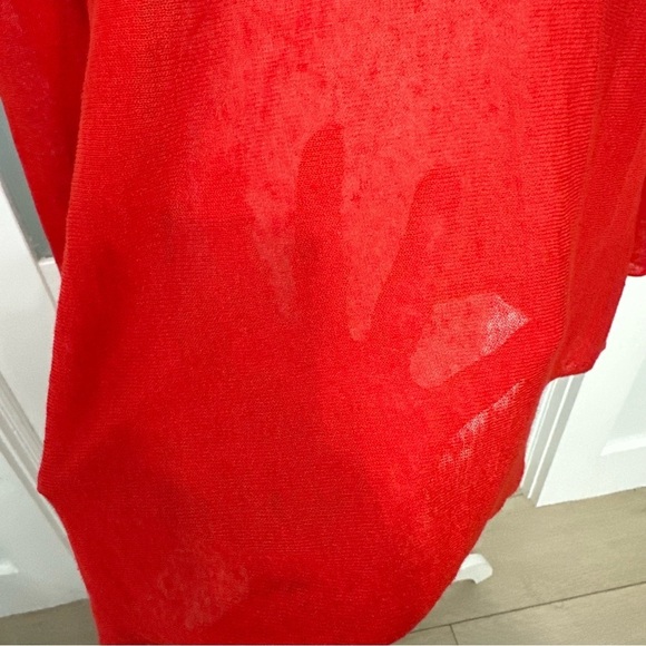 Eileen Fisher Linen Blend Top Red SZ Small Scoop Neck Lightweight Beachy Flowy - Picture 4 of 8